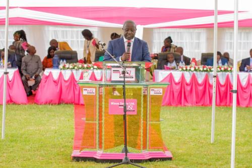 Chairman Winas sacco addressing members during the Sacco AGM-min